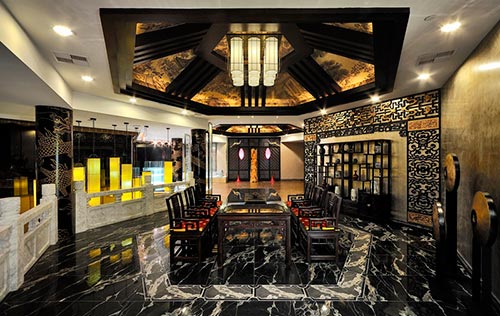 浙江低調奢華的中式餐廳裝修效果圖