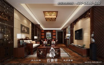 中式裝修樣板間客廳的家具處理方式