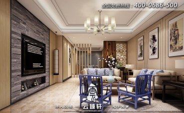 北京現代中式客廳裝修多少錢一平米?